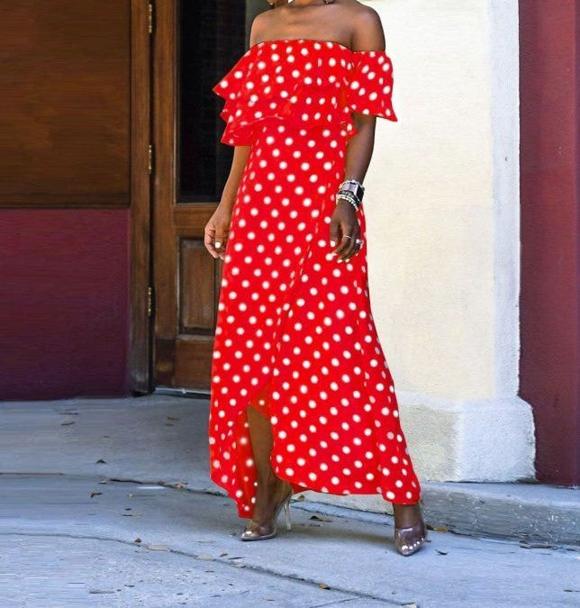 Red polka dots dress Modest 31 Apparel Red polka dots dress Modest 31 Apparel