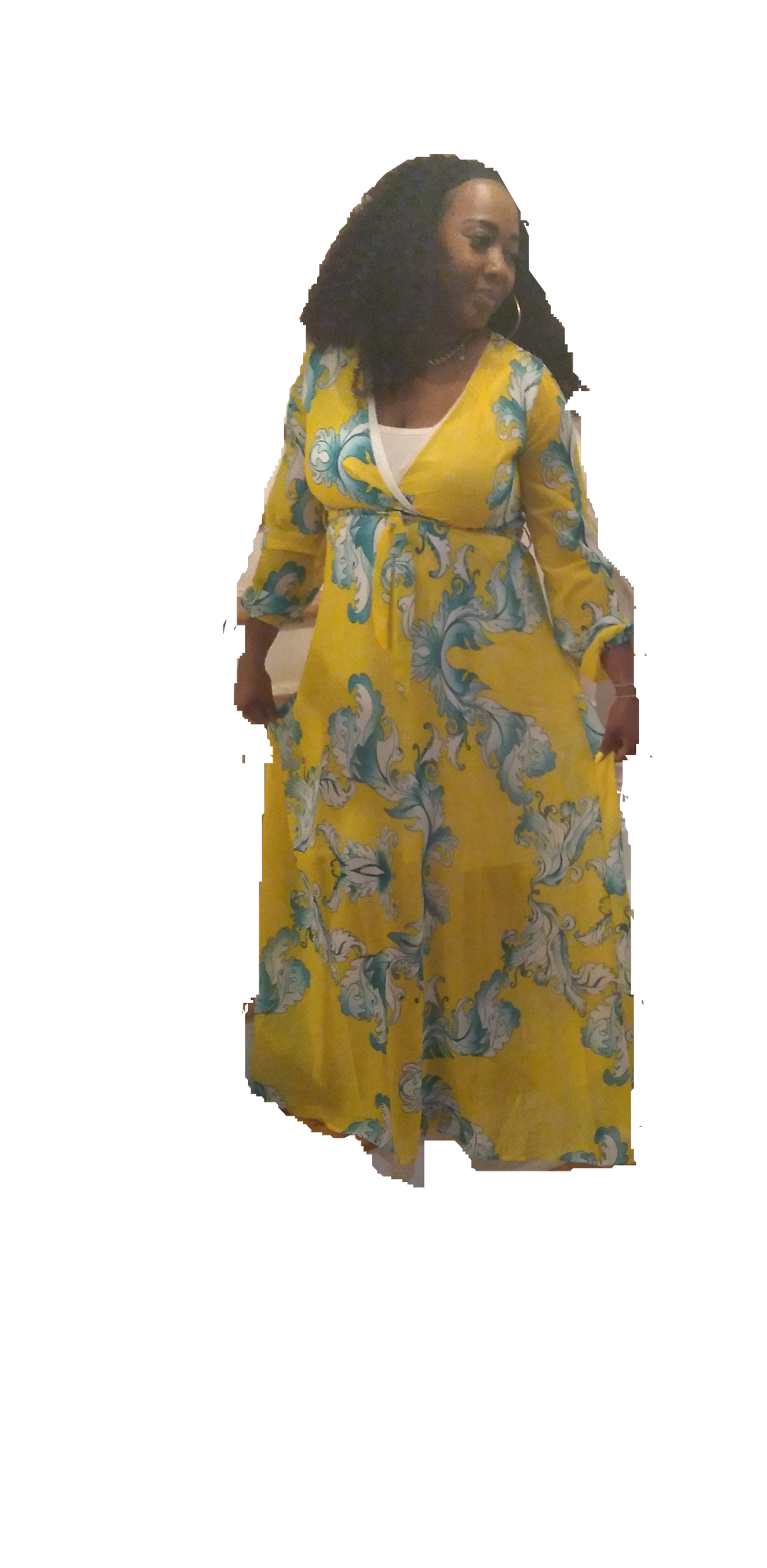 Chiffon swing shop dress with sleeves