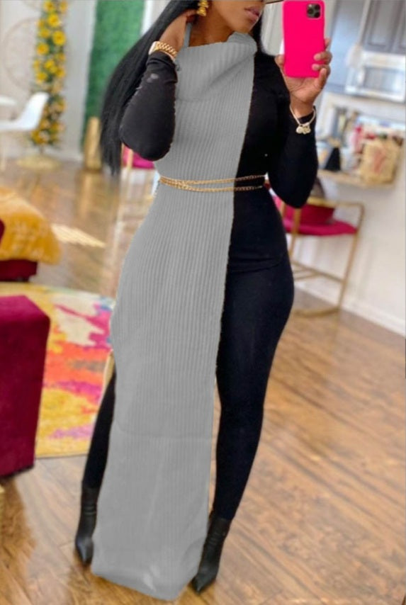 Long sleeveless cover up dress