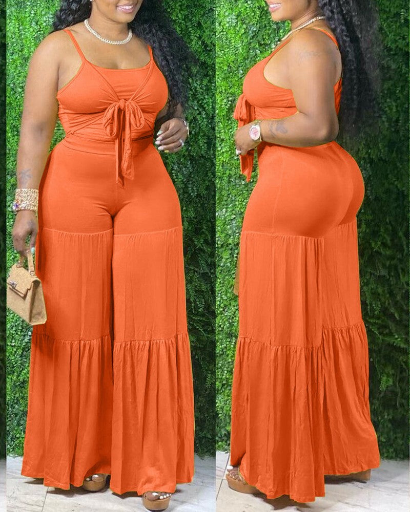 Plus Size wide leg pants set