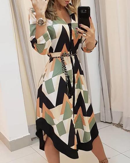 Color block Asymmetric Dress